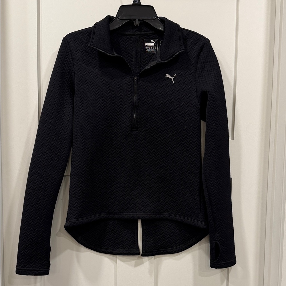 Puma Black Half-Zip Textured Pullover